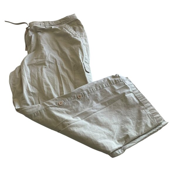 Vintage Y2K Venezia Cargo Pants Sz 24 / 3X Tan Khaki Grunge Streetwear Gorpcore - Picture 1 of 6